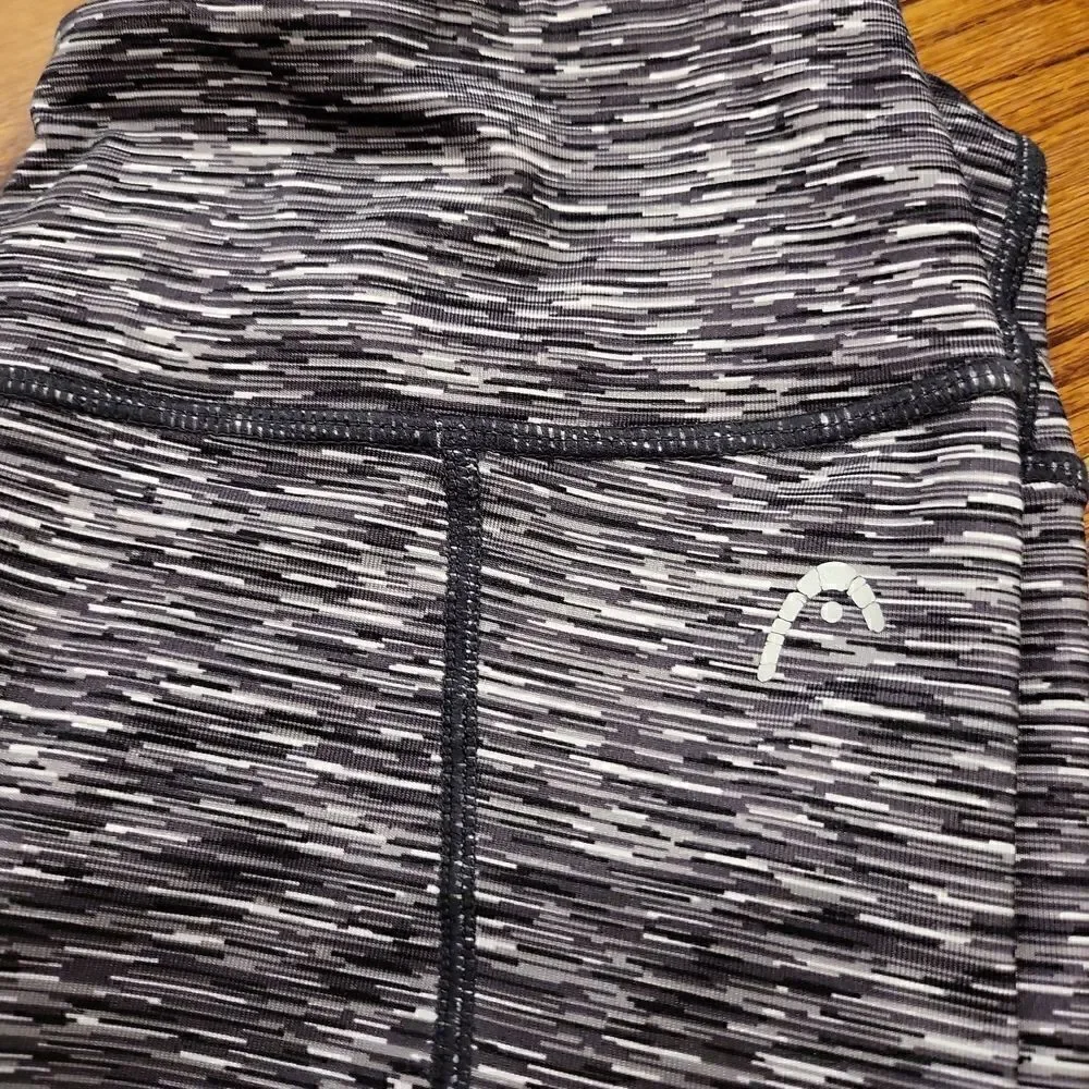 Super soft/silky capri leggings, grey black and white